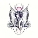 occult Lilith sexy  tattoo design idea