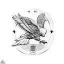 syrian eagle with Libanon flag and Spain flag tattoo design idea