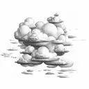 clouds with name and roman numerals tattoo design idea