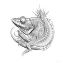 a variable, x, with a chameleon wrapped around it tattoo design idea