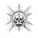 ancient roman horror tattoo design idea