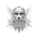 ancient roman horror tattoo design idea