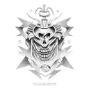 ancient roman horror tattoo design idea