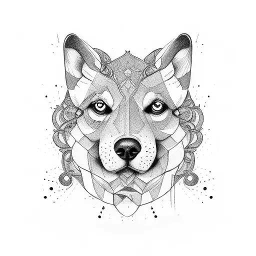 Cão pastor alemão tattoo design idea