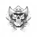 cowboy skeleton tattoo design idea
