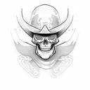 cowboy skeleton tattoo design idea