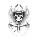 cowboy skeleton tattoo design idea