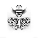 cowboy skeleton full body tattoo design idea