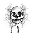 cowboy skeleton full body tattoo design idea