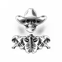 cowboy skeleton full body tattoo design idea