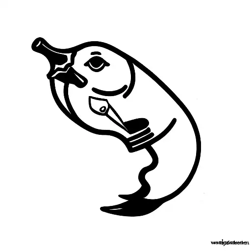 duck with knife tattoo design idea
