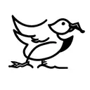 duck with knife tattoo design idea
