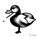 duck with knife tattoo design idea