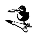 duck with knife tattoo design idea