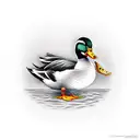 duck with knife tattoo design idea