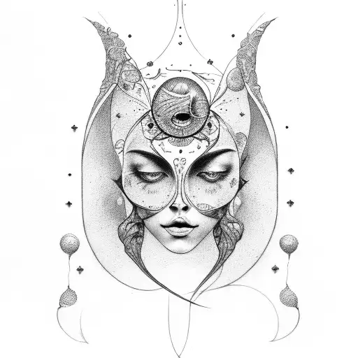 Lilith and the mirror of Venus  tattoo design idea