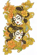 Radha Krishna face tattoo tattoo design idea