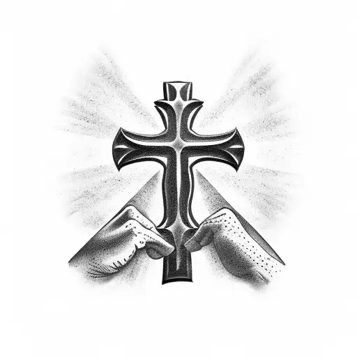 Christian Cross with a baseball theme tattoo design idea