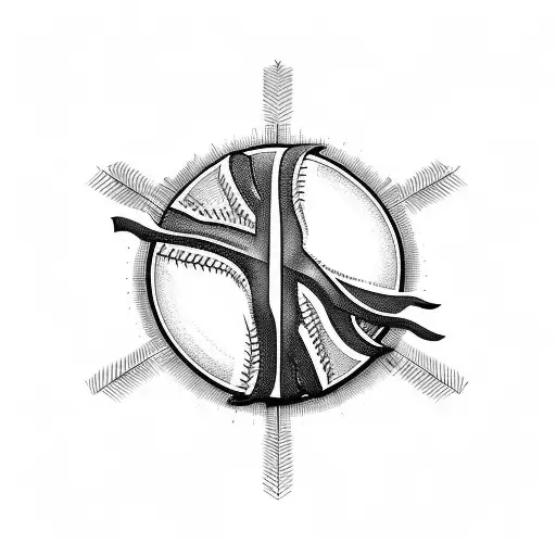 Christian Cross with a baseball theme tattoo design idea
