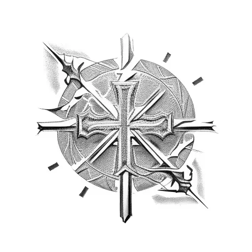 Christian Cross, baseball tattoo design idea