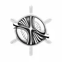 Christian Cross with a baseball theme tattoo design idea