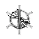 Christian Cross with a baseball theme tattoo design idea