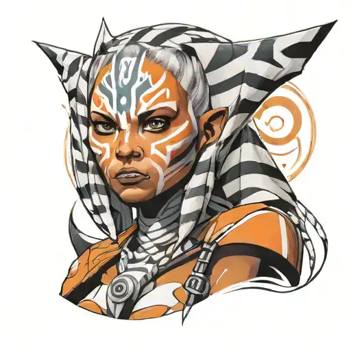 Ahsoka Tano face tattoo design idea