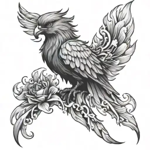 PHOENIX ASHES SMOKES UP tattoo design idea