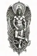 angel chains wrapping upward from ankle tattoo design idea