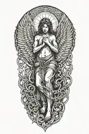 angel chains wrapping upward from ankle tattoo design idea