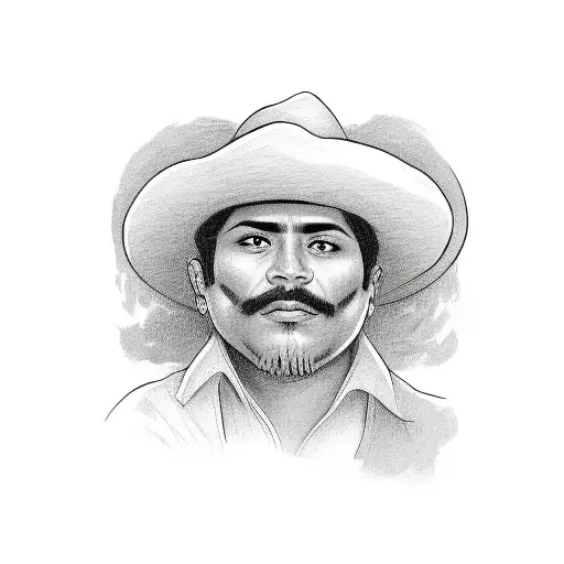 mexican man holding an american  rose tattoo design idea