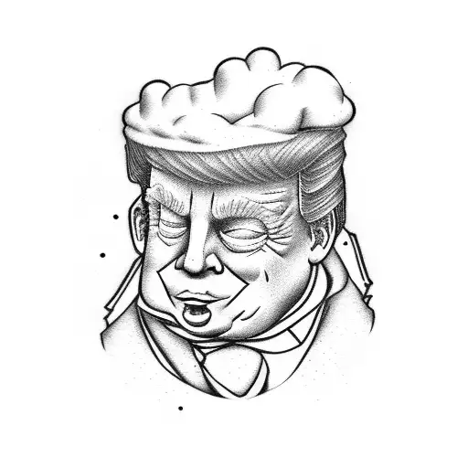 Donald Trump drinking beer tattoo design idea