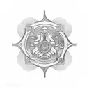 circular Greek keystone tattoo design idea