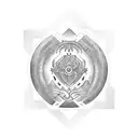 circular Greek keystone tattoo design idea