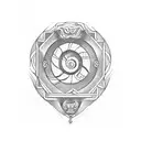 circular Greek keystone tattoo design idea