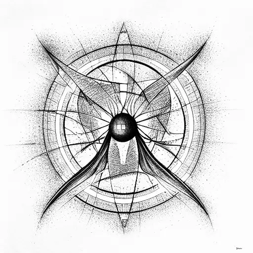 atom quantum tattoo design idea