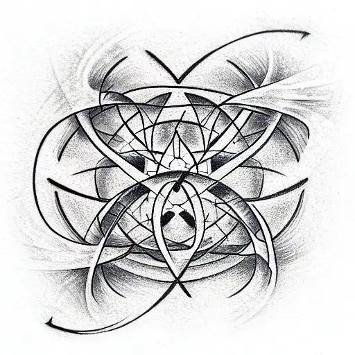atom quantum tattoo design idea