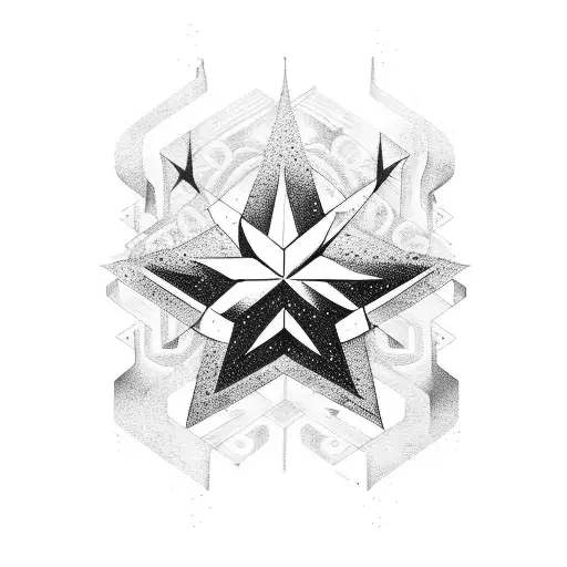 star with y2k font tattoo design idea