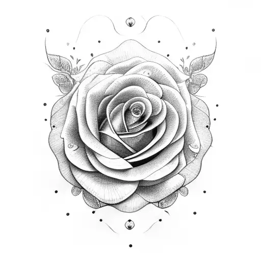 blooming rose tattoo design idea