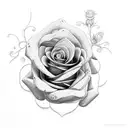 blooming rose tattoo design idea
