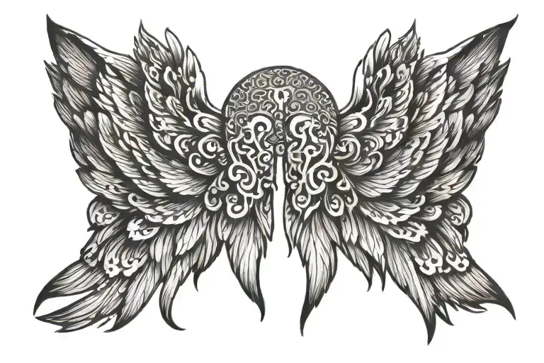 Angel wings tattoo design idea