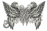 Angel wings tattoo design idea