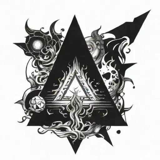 triangle space  hell fire  tattoo design idea