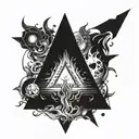 triangle space  hell fire  tattoo design idea