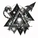 triangle space  hell fire  tattoo design idea