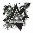 triangle space  hell fire  tattoo design idea