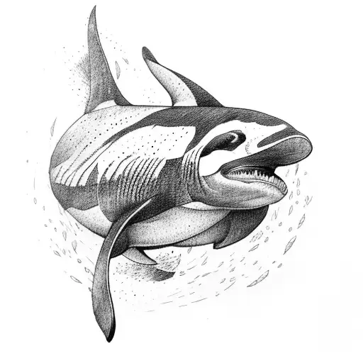 Orca fighting a sharl tattoo design idea