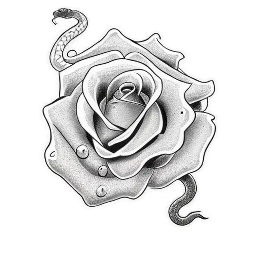 a rose with a snake wrapped around it  tattoo design idea