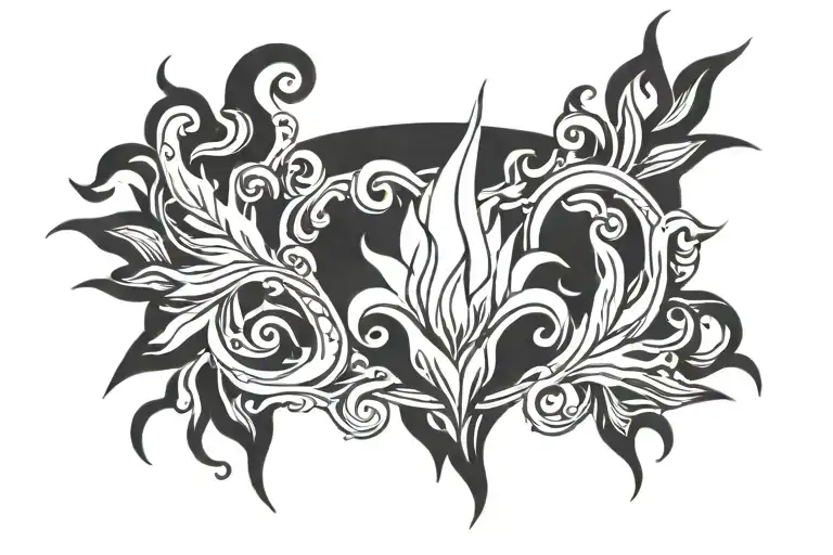 flames ankle bracelet tattoo design idea