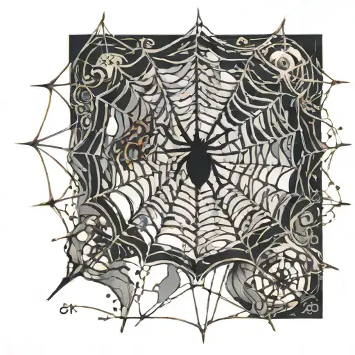 So a spider web with 777 scattered in reasonable size numbers so u can see the web n a spider crawling towards the 7s  tattoo design idea